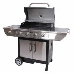 Barbecue � gaz - somagic - brisbane - 4 br�leurs - r�chaud lat�ral - acier �maill�