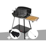 Barbecue horizontal et vertical excel grill + gant de protection + kit tournebroche - somagic