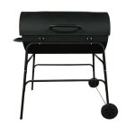 Barbecue de jardin au charbon de bois sur roulettes avec couvercle et grille - longueur 100 x profondeur ...