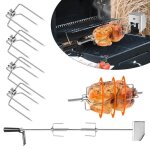 Barbecue - lzq - tournebroche lectrique 107cm - acier inoxydable - 10kg de charge - moteur 4w