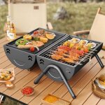 Barbecue portable avec couvercle - mioloe - petit barbecuecharbon de bois