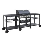 Barbecue gaz cuisine dextrieure 4 brleurs roues tablettes et thermomtre danglars