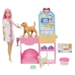 Barbie - coffret la clinique v�t�rinaire de barbie - poup�e et accessoires - barbie - jfx93