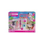 Barbie coffret maison de poupe meuble 360 degrs 2 niveaux et 4 zones de jeu chiot et accessoires inclus ...