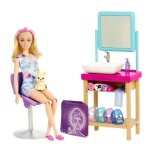 Barbie - coffret masque de beaute - mattel - blonde - 13 pices - pour enfant