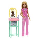 Barbie - coffret barbie pdiatre - poupe blonde et poupe bb - 3 ans + - jcr72
