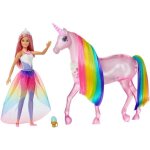 Barbie - dreamtopia barbie et sa licorne lumires magiques - 32 cm - poupe mannequin - ds 3 ans