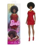 Barbie - fashionistas 221 - poupe avec cheveux noirs et robe rouge hrh18