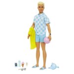Barbie� - ken� plage - poup�e blonde short de bain et accessoires de plage hpl74