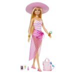 Barbie - barbie plage - poupe blonde en maillot de bain et accessoires hpl73