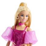 Barbie - poup�e deluxe style - tenue rose m�tallis� et cheveux blonds - barbie - jfp40