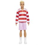 Barbie - poupe ken fashionistas avec haut  rayures rouges et short - barbie - hyv01