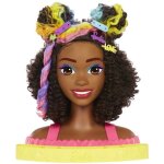 Barbie - ultra chevelure - tte  coiffer brune frise mches arc - en - ciel hmd79