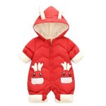 Barboteuse  capuche bb marsee doudoune dhiver garons filles manche longue jumpsuit manteau chaud ...