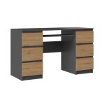 Bari - bureau informatique - bureau dordinateur - 6 tiroirs + support clavier coulissant - mobilier de ...