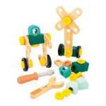 Baril 50 pices bricokids - jeu de construction enfant - 48 accessoires + 2 outils - jeu dimitation - ...
