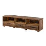 Bark n� 217 meuble tv en bois dacacia - laqu� - marron fonc� 175x40x47