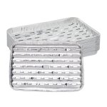 Relaxdays barquettes alimentaires lot de 25 fond trou max. 260c barbecue l x p : 34 x 22 cm aluminium ...