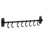 Barre de cuisine aluminium barre murale 50 cm porte ustensiles de cuisine avec 8 crochets et 2 visnoir ...