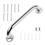 Barre dappui antidrapante - inox - 30 cm - fixation murale - argent - pour baignoire