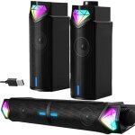 Jormftte bluetooth barre de son avec dynamique rgbd�tachable 2 en 1 haut - parleurs dordinateur avec ...