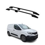 Barres de toit longitudinales pour peugeot partner 2018 - 2024 l1 court alu noir