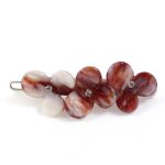 Barrette cheveux en rsine imitation caille motif fleur 7cm - rose - rc006381