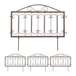Relaxdays barri�re de jardin m�tal � planter vintage 4 �l�ments chacun hl�46 x 57�cm (avec charni�res) ...