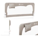 Barri�re de lit b�b� lionelo hanna - 150x65cm - pliable - protection anti - chute - filet a�r� - beige ...