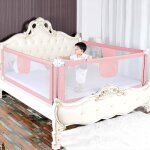 Barri�re de lit b�b� - homewell - cl�ture portative pour enfants - rose - r�glable - universel