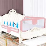 Barrire de lit bb rglable en hauteur - supfine - 180cm / rose - universel - mtal
