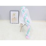 Barri�re de lit b�b� s�curit� wai - nou� en peluche - rose - 2 m�tres - pour enfants de 0 � 3 ans