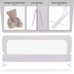 Barri�re de lit enfant et b�b� xuanyu - gris - 150 * 70 * 26cm - antichute et pliable