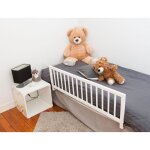 Barrire de lit - nidalys - 90 cm - bois - blanc - norme bs - pefc