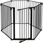 Barrire pare - feu de chemine ou pole  bois 6 pans - 360 cm - noir - nordlinger pro