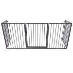 Barrire de protection pour chemine - liliin - 5 pices - pliable - noir