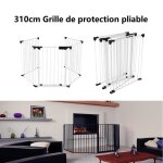 Barri�re de s�curit� pour chemin�e willonin - blanc - 5 pans 310cm avec porte - pare - feu - r�glable ...