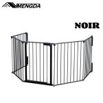 Barrire de scurit enfant mengda - grille protection chemine feux bb pliable - noir - 5 pices