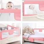 Barri�re de s�curit� pour lit d?enfant huole - rose - 18 m - r�glable - universel