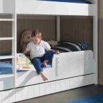 Barrire scurit de lit laque blanc - robin - vipack - cadre de lit - mdf - 90 cm