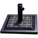 Base de parasol - goplus - pied de parasol - r�sine - carr� - bronze