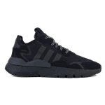 Baskets adidas nite jogger j - adidas - noir - mixte - adulte - textile - lacets - plat