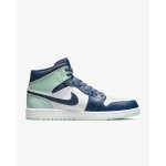 Basket air jordan 1 mid - nike - homme - cuir - lacets - bleu