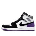 Baskets air jordan 1 mid se purple - nike - aj1 - mi - haut - cuir - semelle amortissante antid�rapante ...