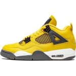 Baskets air - jordanx 4 retro tour yellow lightning - autrement - blanc - mixte - lacets - synth�tique ...