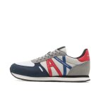 Basket armani exchange - xux017 - xcc68 - s278 - tige en textile et cuir - bleu