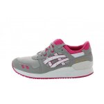 Basket asics gel lyte 3 junior - gris rose blanc - enfant fille