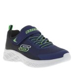 Baskets basses - skechers - enfant - textile - scratch - couleur bleu marine