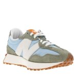 Baskets basses 327 cuir nubuck - new balance - olive - vert - femme - lacets