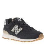 Baskets basses - new balance - 574 cuir nubuck - femme - lopard - lacets